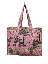 Cotton Quilted Tote Bags With Zip