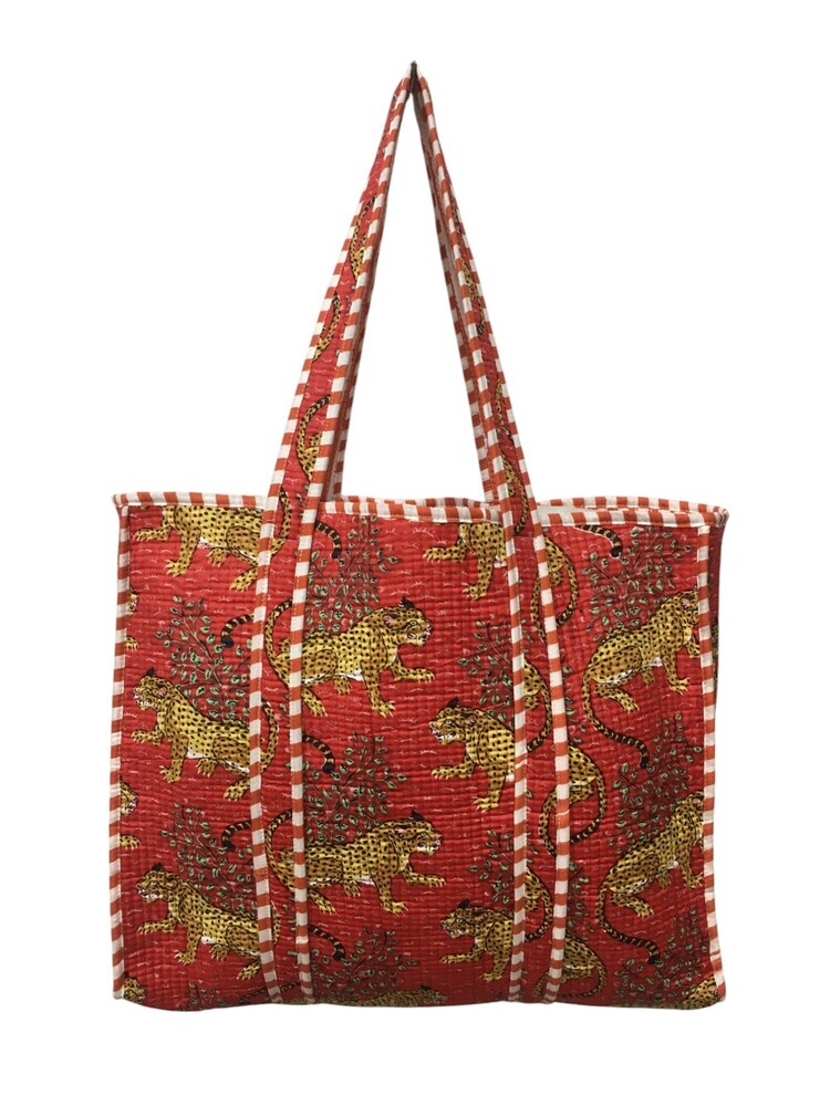 Cotton Quilted Tote Bags With Zip