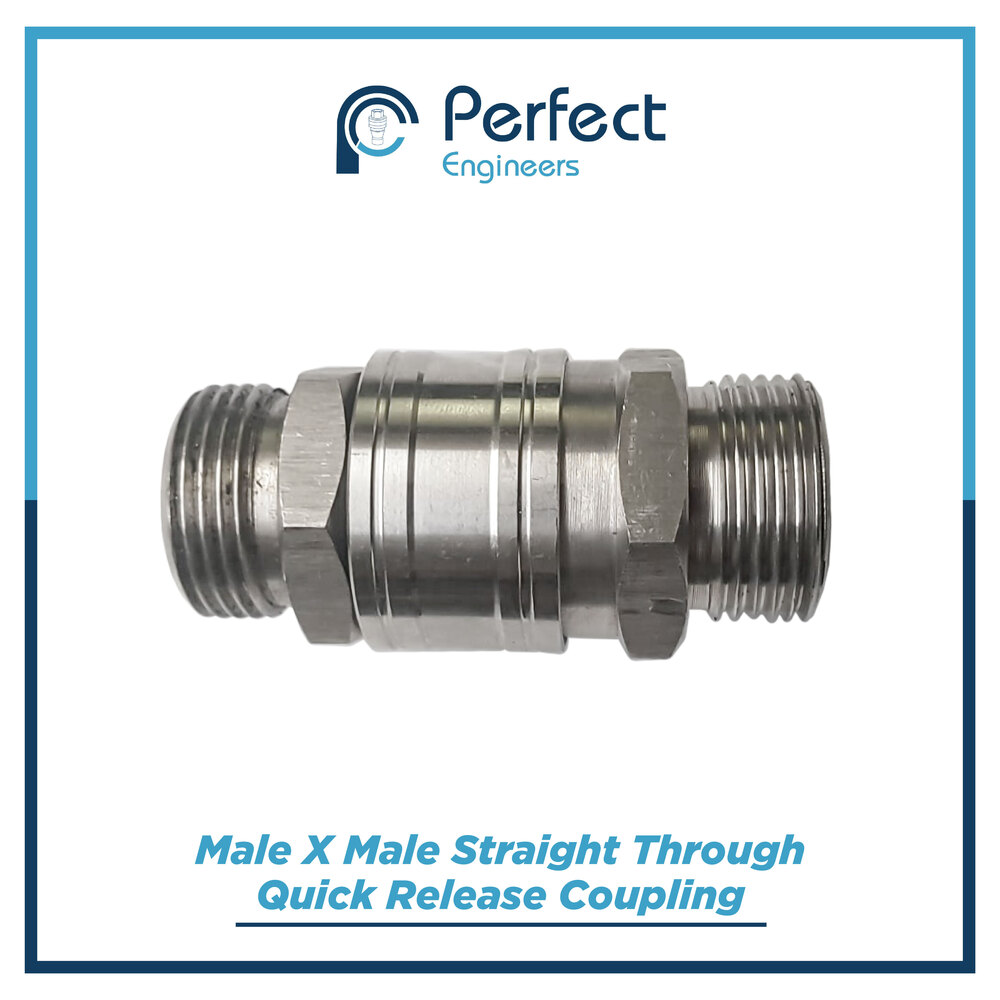 Male x male straight through quick release coupling