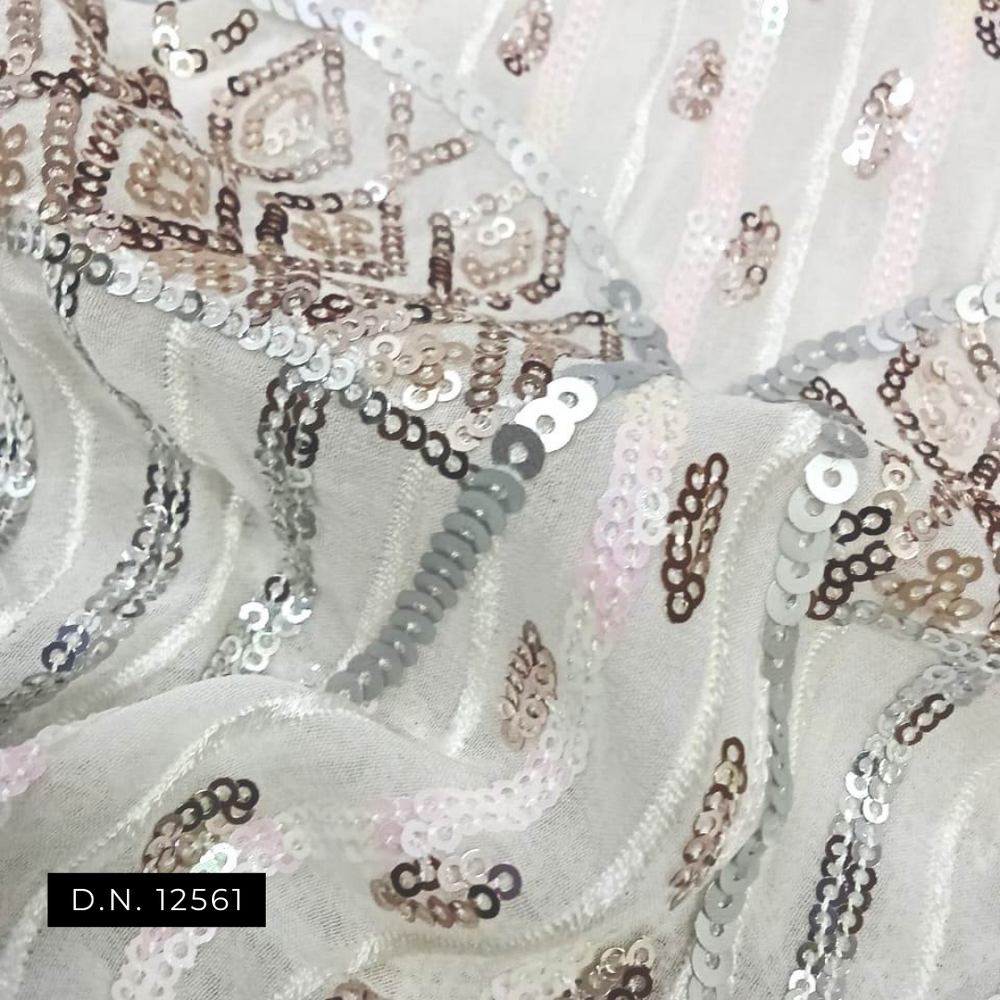 Beautiful daman Embroidery fabric for Gowns