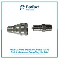 Male X Male Double Check Valve Quick Release Coupling Ss 304 - Application: Industrial