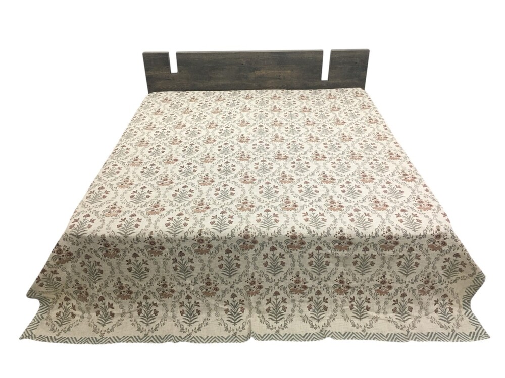 King Size Hand Block Printed TNT Bedcover