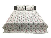 Hand Block Printed Waffle Bedsheet - Color: Multi