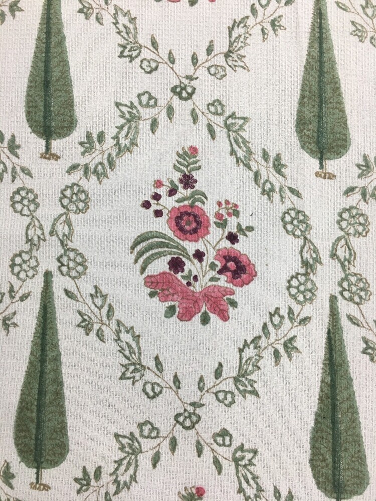 Hand Block Printed Waffle Bedsheet - Color: Multi