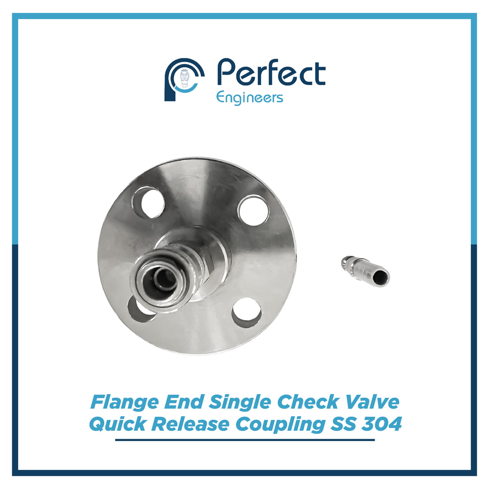 Flange end single check valve quick release coupling SS 304