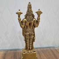 Aakrati Brass Antique Tirupati Balaji Statue Balaji Sculpture Shree Venkateswara Idol Hindu Balaji God Vishnu Figure (Yellow)