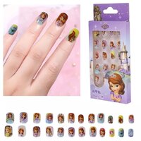 CherryBox Beautiful and Cute Princess Cartoon Press on Nails Set of 24 pieces Self Adhesive Nails for Kids (CB6015-2)