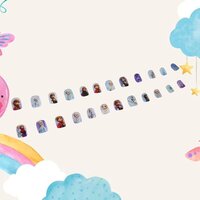 CherryBox Beautiful and Cute Princess Cartoon Press on Nails Set of 24 pieces Self Adhesive Nails for Kids (CB6015-4)