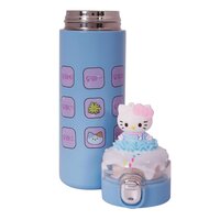 CherryBox Stainless Steel Water Bottle Classy 3D Kitty Top Flask Gift For Kids Boys and Girls -400 ML DIY Stcikers Included