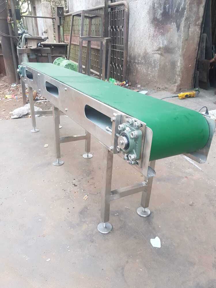 Stainless Steel Belt Conveyor - 4-5 M Length, 4-20 Mm Thickness | Durable, Silver, Industrial Use, 220-240 Volt, Warranty Included