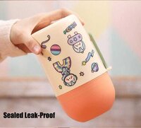 CherryBox BPA Free Plastic Vacuum Insulated Food Jar Lunch Box for Men, Women and Kids,Tiffin for Soup/Rice/Salad, Leak Proof Meal Jar 580 ML (DIY Stickers Included)