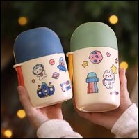 CherryBox BPA Free Plastic Vacuum Insulated Food Jar Lunch Box for Men, Women and Kids,Tiffin for Soup/Rice/Salad, Leak Proof Meal Jar 580 ML (DIY Stickers Included)