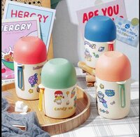 CherryBox BPA Free Plastic Vacuum Insulated Food Jar Lunch Box for Men, Women and Kids,Tiffin for Soup/Rice/Salad, Leak Proof Meal Jar 580 ML (DIY Stickers Included)