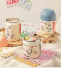 CherryBox Double Wall Stainless Steel Vacuum Insulated Food Jar Lunch Box for Men, Women and Kids, Thermos Tiffin for Soup/Rice, Leak Proof Meal Jar 580 ML (DIY Stickers Included)