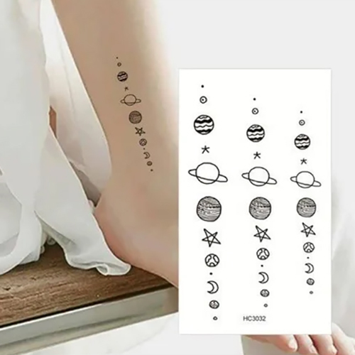 Body Tattoo Labels - Color: Black