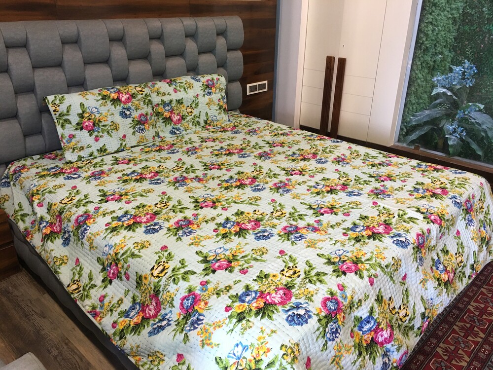 Cotton Screen Printed Kantha Quilts