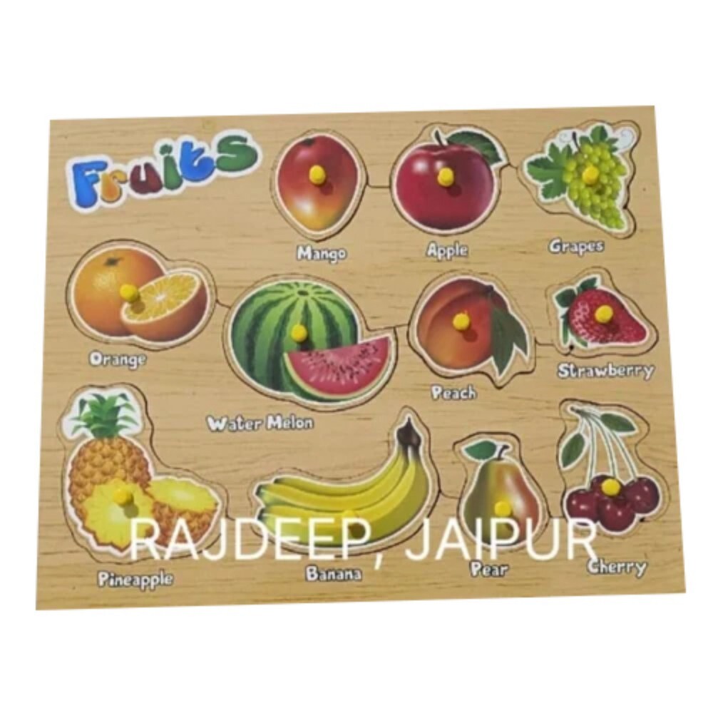 Wooden Fruit Puzzle Board - Age Group: 0-3 Yrs