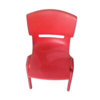 Red Kids Play School Chair - Pvc Plastic, 14 Inches Height, Vibrant Red Color | 5-year Warranty, Recyclable Indoor Furniture