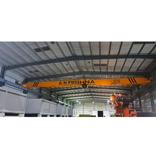 Heavy Duty EOT Crane - Electric Powered, 440 Volt, Yellow Paint Coated | Emergency Stop Feature, Designed for Heavy Industrial Operations