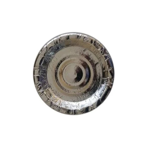 9inch Disposable Silver Foil Paper Plate - Silver Foil Paper Material, 9 Inch Size, Black Color | Elegant Plain Design for Events and Outdoor Gatherings