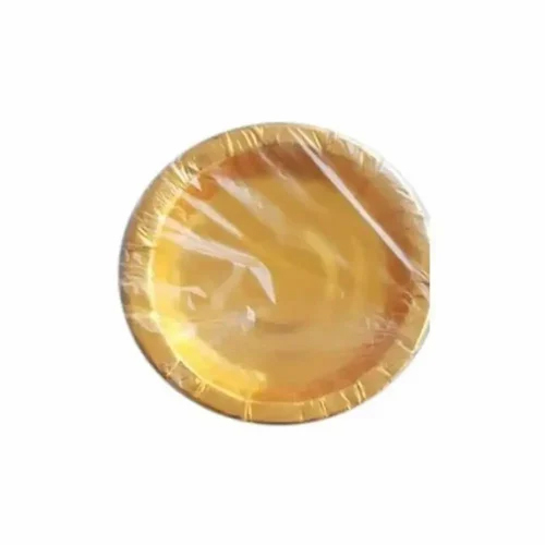 Golden Foil Paper Plate - 8 Inch, Lightweight and Elegant Design for Event and Party Supplies