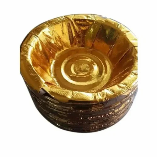 6inch Disposable Golden Foil Paper Bowl - Paper & Golden Foil, 6 Inch Diameter, Golden Color | Ideal for Party Appetizers, Desserts & Snacks