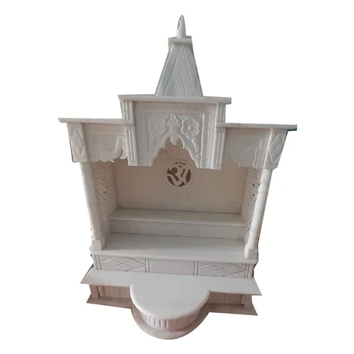 2.7 Feet White Marble Home Temple