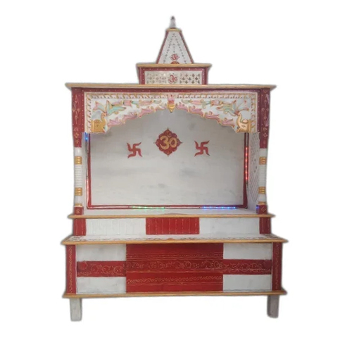 Indoor White Marble Home Temple - Size: 36X24X48 Inch