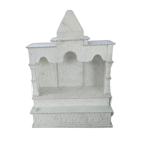 2.7 Feet Makrana White Marble Temple - Application: Home