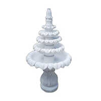 Makrana White Marble Water Fountain - Size: 7 Feet (h)