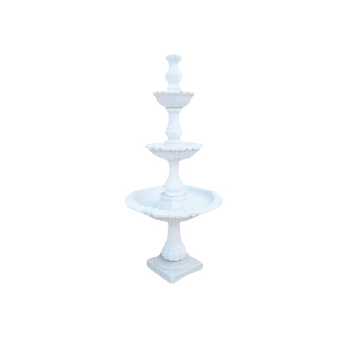 6.2 Feet White Marble Water Fountain - Usage: Garden