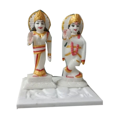 12 Inch Radha Krishna Marble Statue