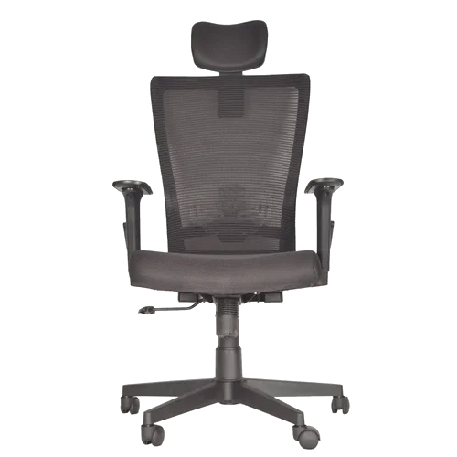 Plastic Base High Back Mesh Office Chair - Color: Black