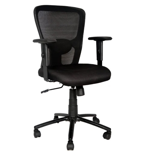 Fixed Arm Medium Back Mesh Office Chair - Color: Black