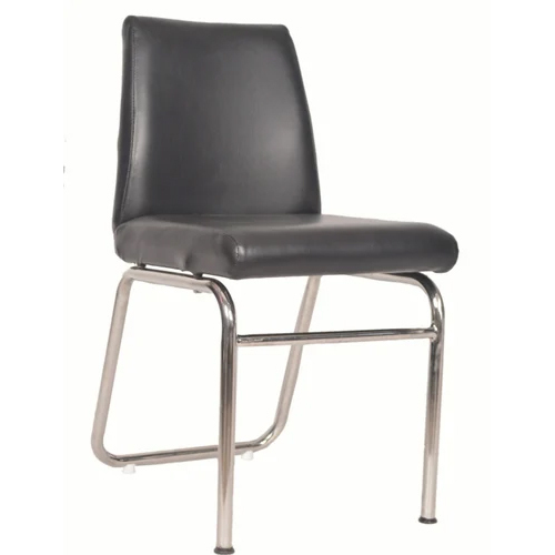 Stainless Steel Black Dining Chair - Height: 18 Inch (In)