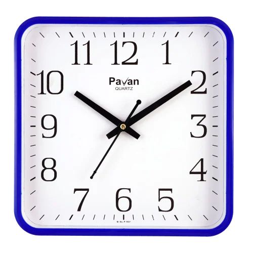 P-1008 Wall Clock - High-quality Plastic, 10x10 Inch, Square Shape, Available In Various Colors , Quartz Movement With 6-12 Months Warranty