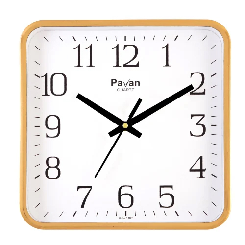 P-1008 Wall Clock - High-quality Plastic, 10x10 Inch, Square Shape, Available In Various Colors , Quartz Movement With 6-12 Months Warranty
