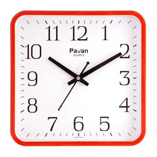 P-1008 Wall Clock - High-quality Plastic, 10x10 Inch, Square Shape, Available In Various Colors , Quartz Movement With 6-12 Months Warranty