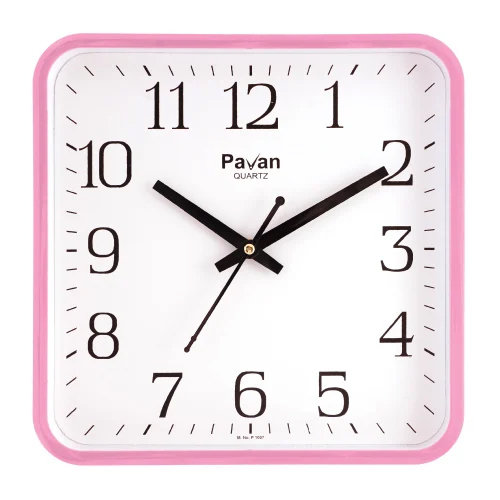 P-1008 Wall Clock - High-quality Plastic, 10x10 Inch, Square Shape, Available In Various Colors , Quartz Movement With 6-12 Months Warranty