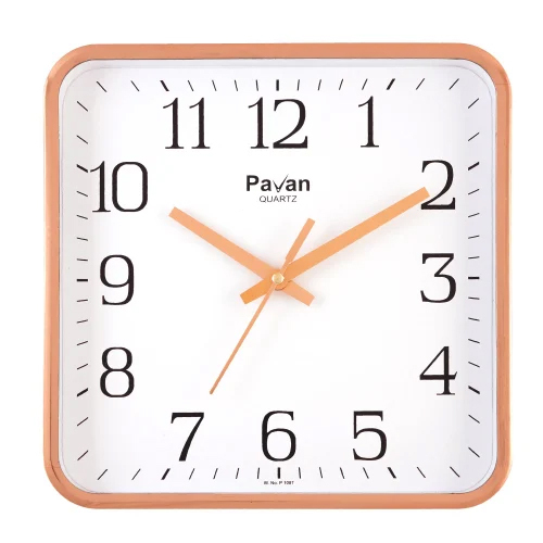 P-1008 Wall Clock - High-quality Plastic, 10x10 Inch, Square Shape, Available In Various Colors , Quartz Movement With 6-12 Months Warranty