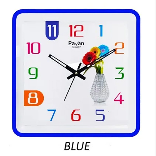 P-04 Flower Wall Clock - Polished Plastic, 10x10 Inch, Pink Color | Fashion Design, Quartz Movement, Easy Installation, Various Sizes Available