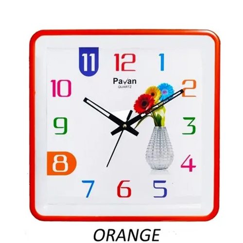 P-04 Flower Wall Clock - Polished Plastic, 10x10 Inch, Pink Color | Fashion Design, Quartz Movement, Easy Installation, Various Sizes Available