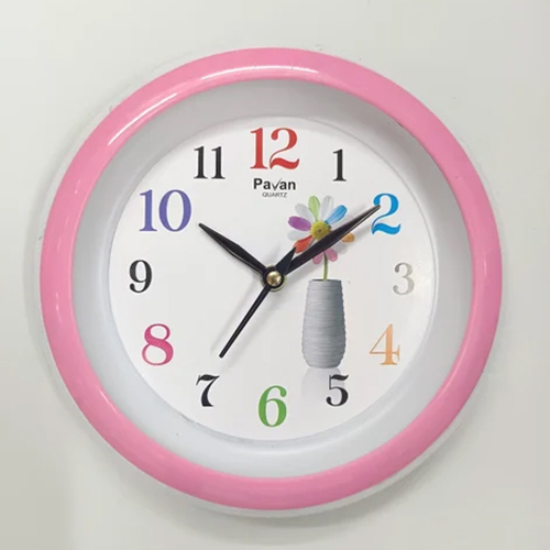 P-1010 Wall Clock - Plastic, 14 Inch Diameter, Round Shape, Customized Color Options | Quartz Type, Polished Surface, 6-12 Month Warranty