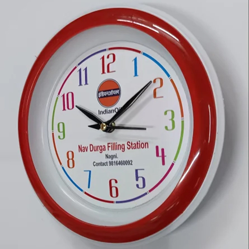 P-1010 Wall Clock - Plastic, 14 Inch Diameter, Round Shape, Customized Color Options | Quartz Type, Polished Surface, 6-12 Month Warranty