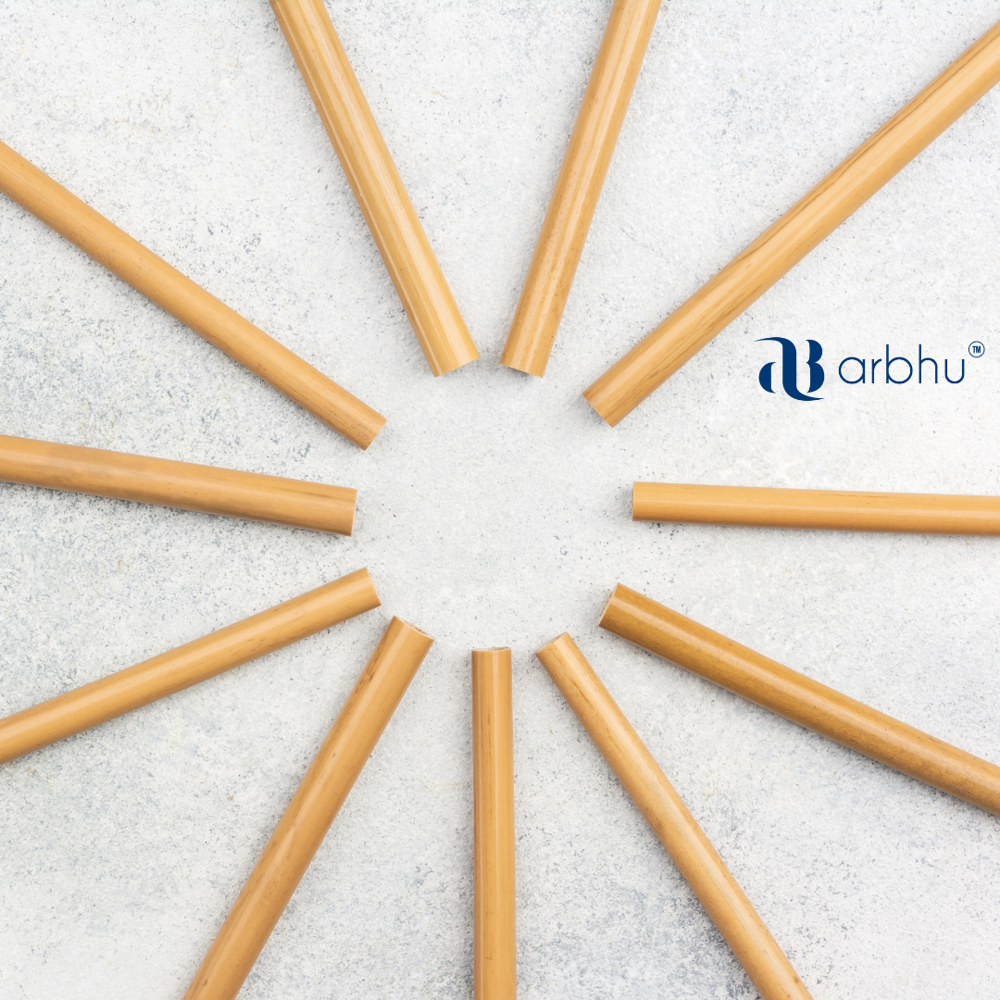 200 MM Bamboo Straw - Bamboo Material, 200mm Length, Natural Brown Color, Polished Surface Finish, Eco-Friendly Reusable Design for Kitchen Use