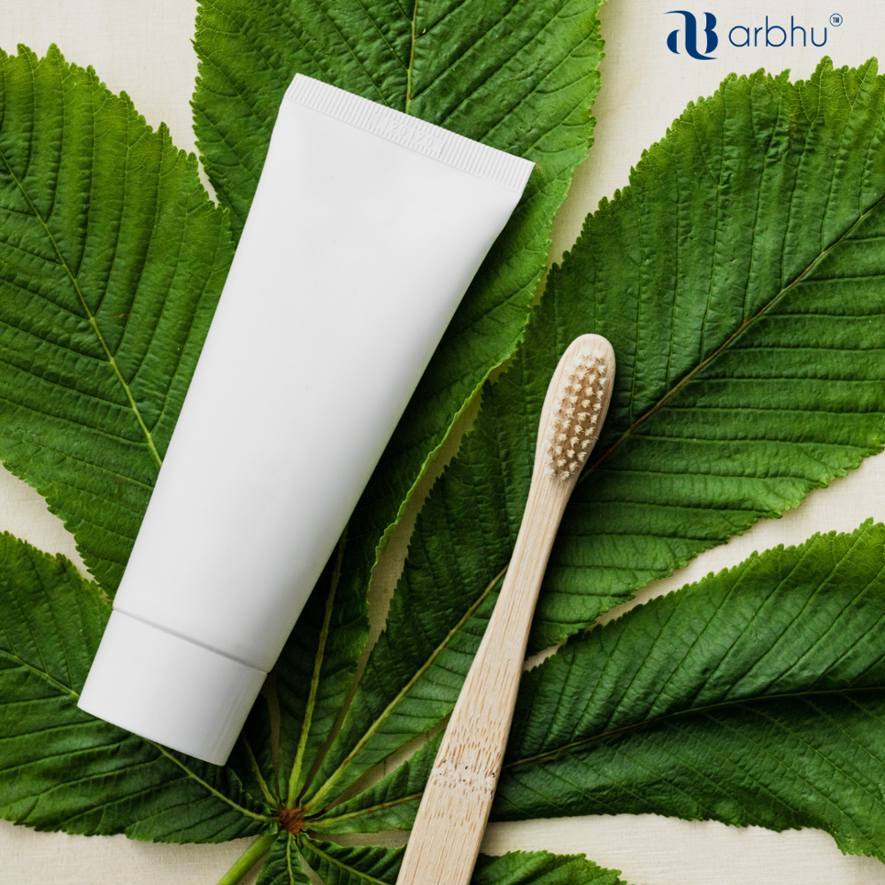 Bamboo Toothbrush - 185 MM Size, Black Synthetic Bristles | Eco-Friendly Design, C Curve Shape, Easy to Use