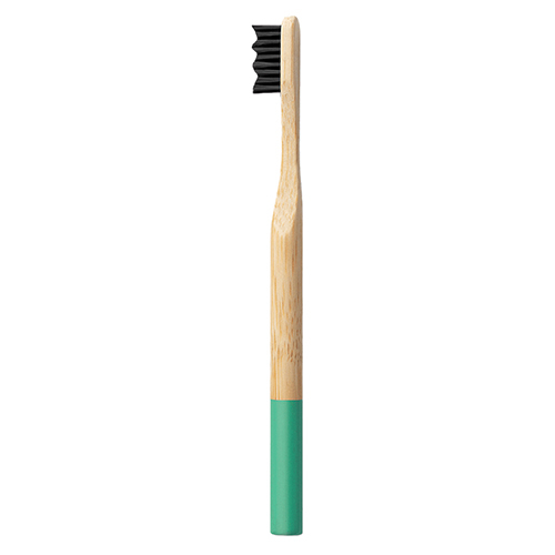 145 Mm Round Bamboo Toothbrush - Bristle Color: Black