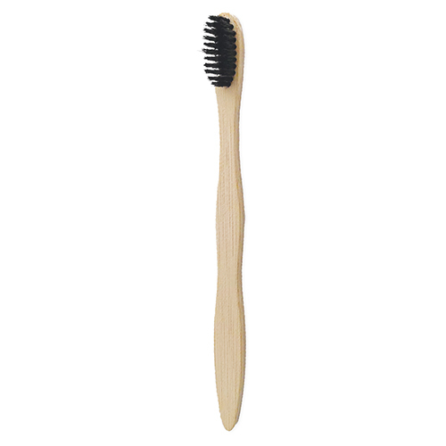 195 Mm S Curve Bamboo Toothbrush - Bristle Color: Black