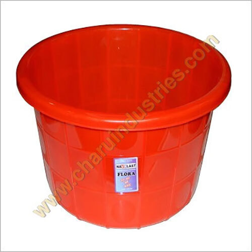 Plastic Tub - Polypropylene, Standard Size, Solid Blue | Medium Hardness, Round Shape, Injection Molded, Smooth Surface Finish, Leak Protection