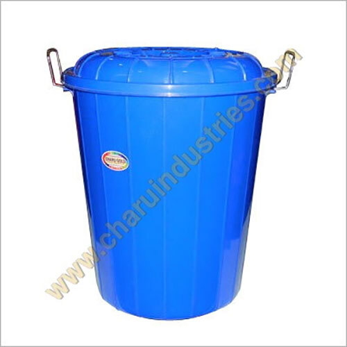 Plastic Tub - Polypropylene, Standard Size, Solid Blue | Medium Hardness, Round Shape, Injection Molded, Smooth Surface Finish, Leak Protection